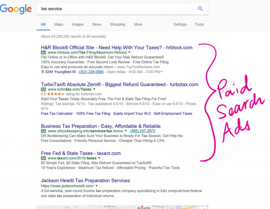 paid search ads example
